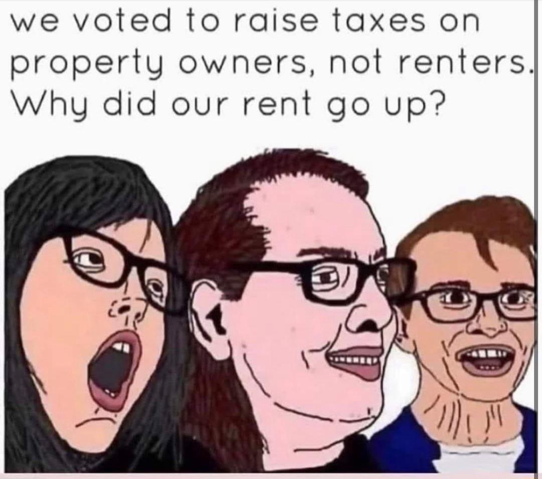 we voted to raise taxes on property owners not renters Why did our rent go up