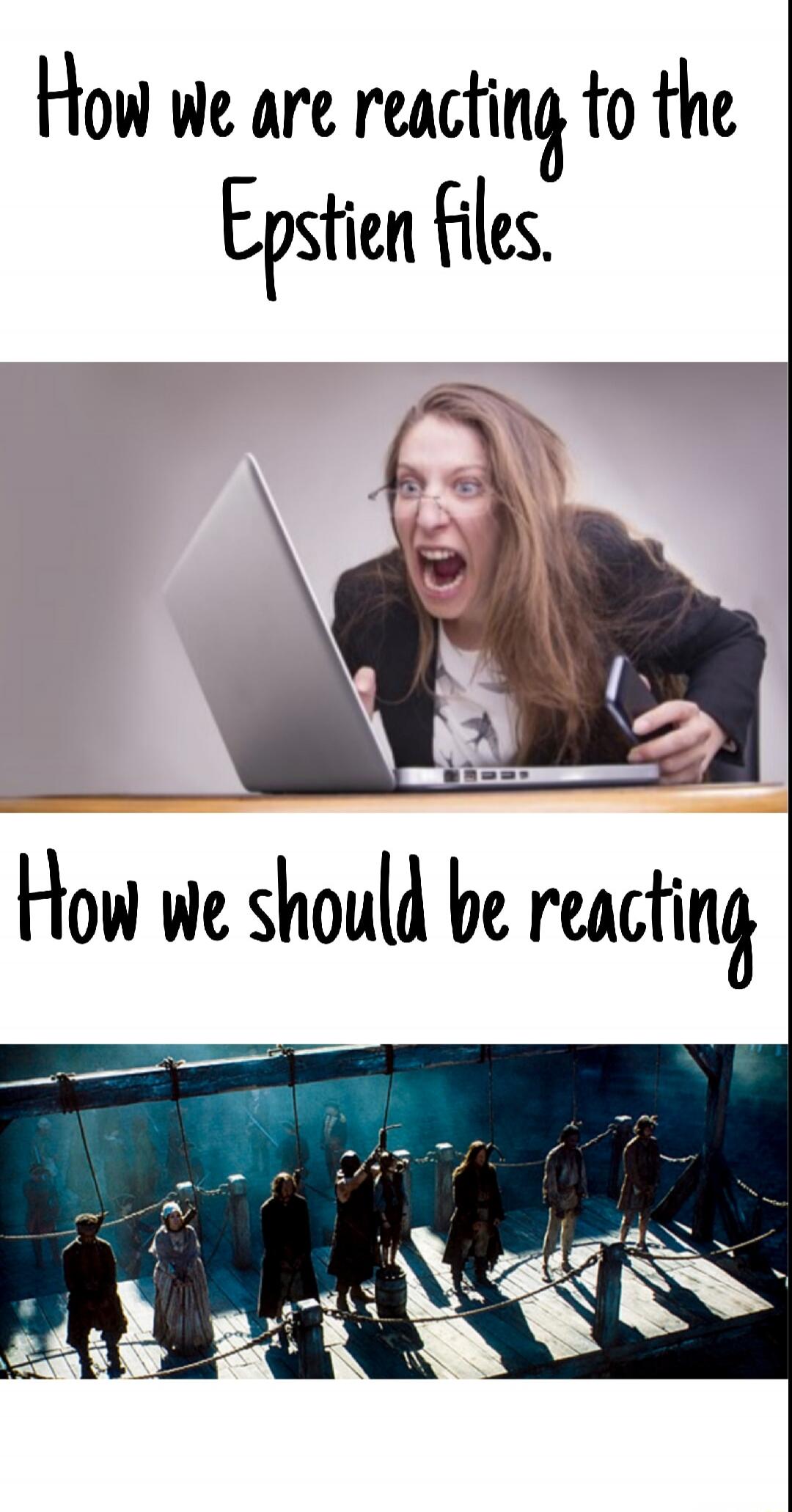 How we are reacting to the Epstein files. How we should be reacting