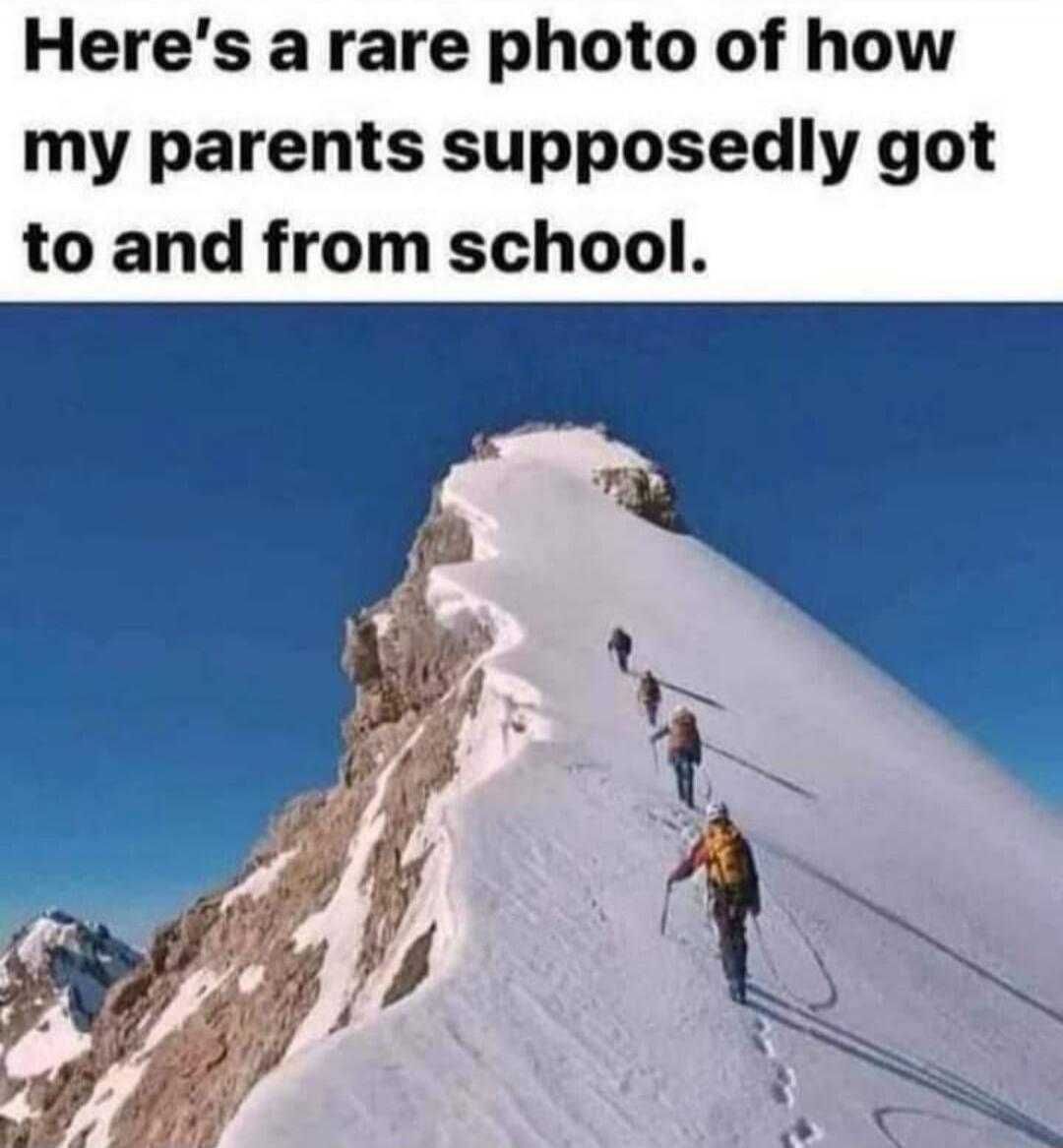 Here's a rare photo of how my parents supposedly got to and from school.