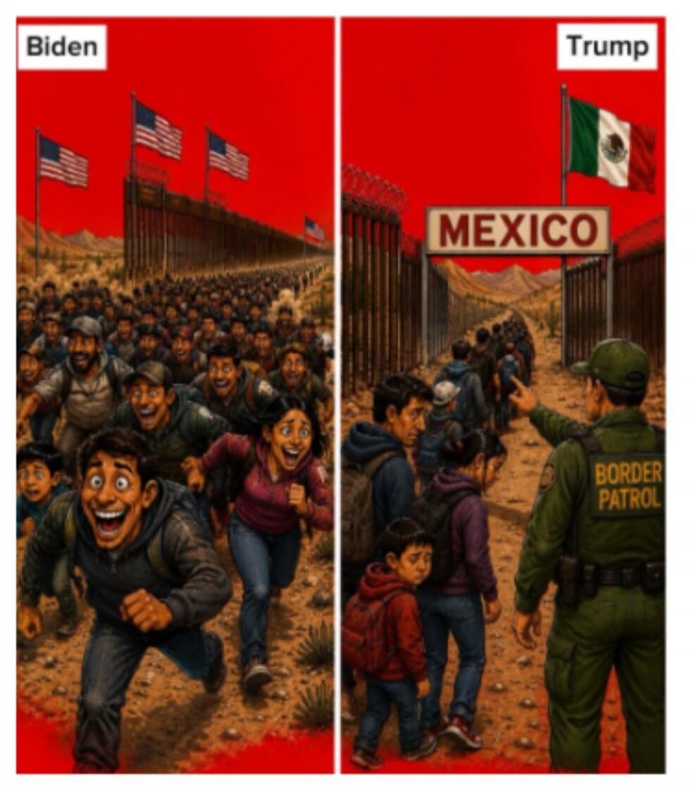 Biden Trump MEXICO BORDER PATROL