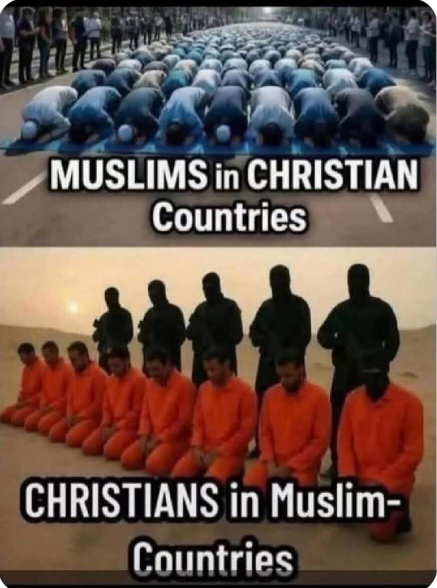 MUSLIMS in CHRISTIAN Countries
CHRISTIANS in Muslim-Countries