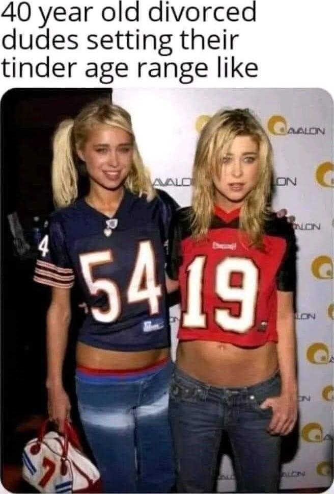 40 year old divorced dudes setting their tinder age range like