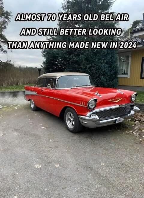ALMOST 70 YEARS OLD BEL AIR AND STILL BETTER LOOKING THAN ANYTHING MADE NEW IN 2024
