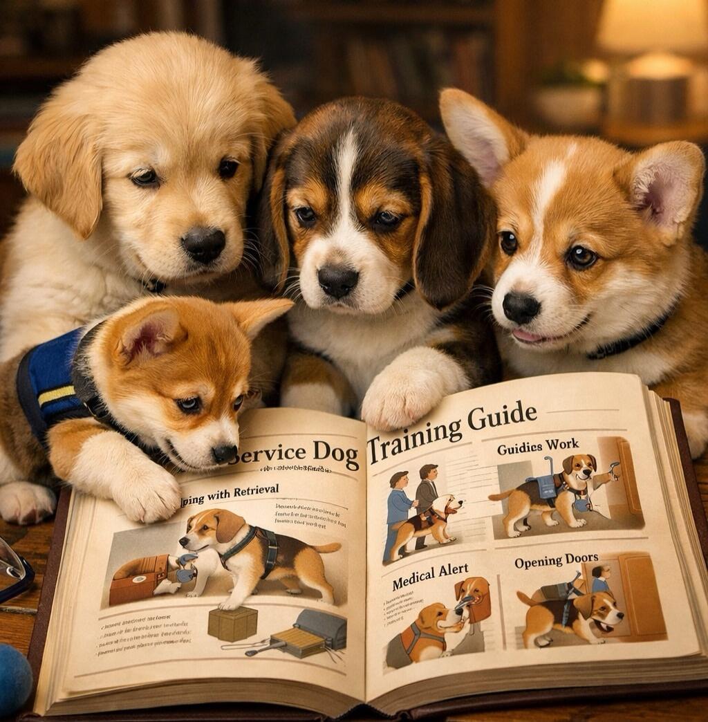 Service Dog Training Guide. Helping with Retrieval. Guides Work. Medical Alert. Opening Doors.