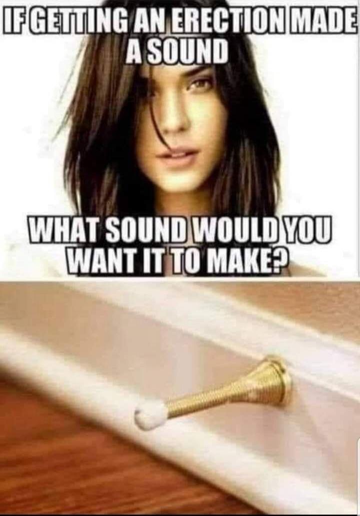 IF GETTING AN ERECTION MADE A SOUND WHAT SOUND WOULD YOU WANT IT TO MAKE?
