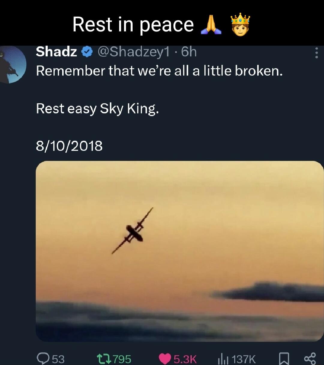 Rest in peace A Shadz Shadzey1 6h Rememberthatwere all a little broken FESTERES AN 8102018