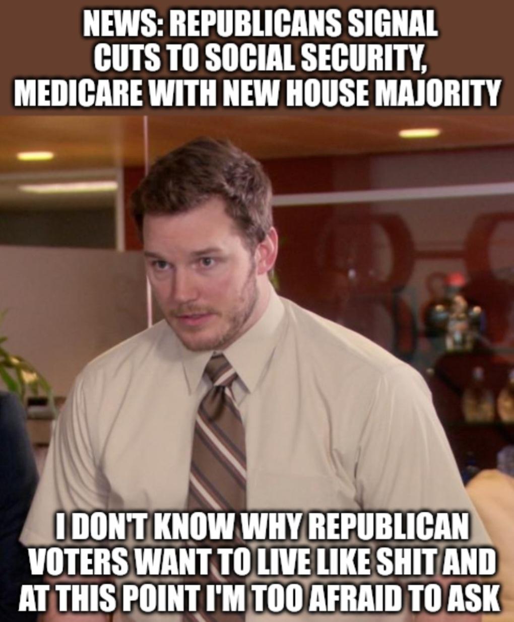 NEWS REPUBLICANS SIGNAL CUTS T0 SOCIAL SECURITY MEDICARE WITH NEW HOUSE MAIORITY