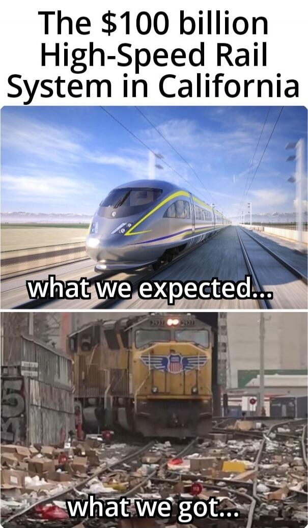 The $100 billion High-Speed Rail System in California
what we expected...
what we got...