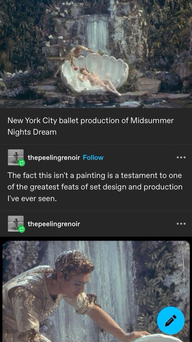 VYVV o New York City ballet production of Midsummer Nights Dream a thepeelingrenoir Follow The fact this isnt a painting is a testament to one SRGENICEICH S CEI X ER S LN ET ol T o Ive ever seen P