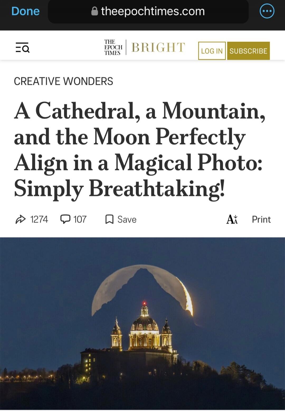 Creative Wonders
A Cathedral, a Mountain, and the Moon Perfectly Align in a Magical Photo: Simply Breathtaking!