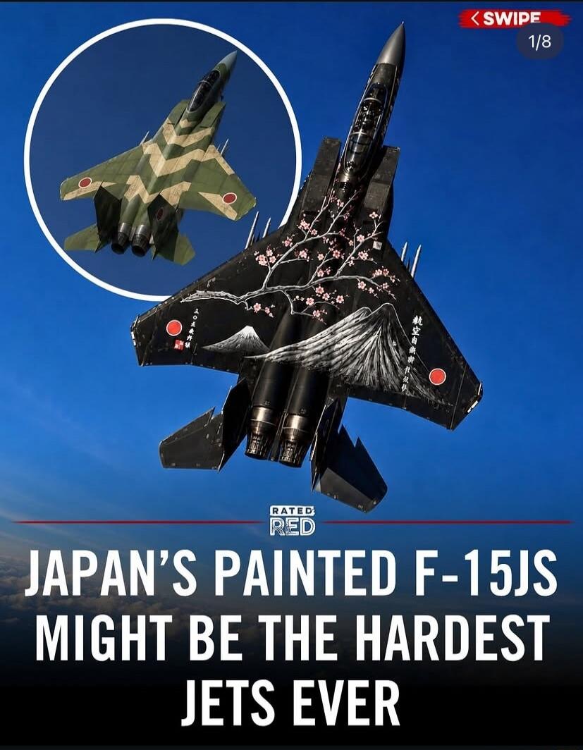 SWIPE 1/8 RATED RED JAPAN'S PAINTED F-15JS MIGHT BE THE HARDEST JETS EVER