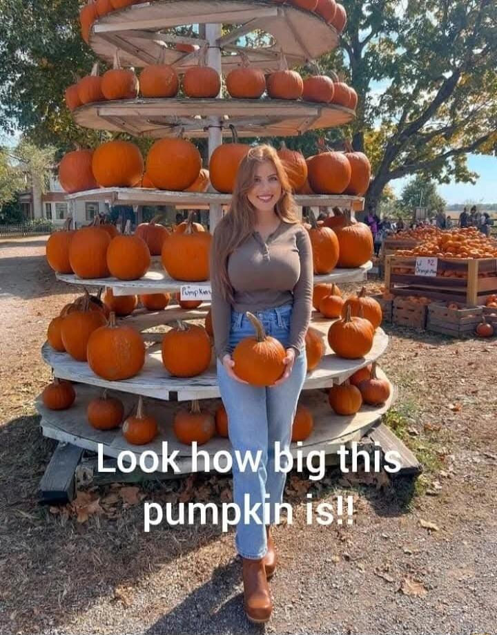 Look how big this pumpkin is!!