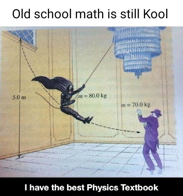 0ld school math is still Kool B T s o i R 50m m 300 ke m700kg I have the best Ph Textbook