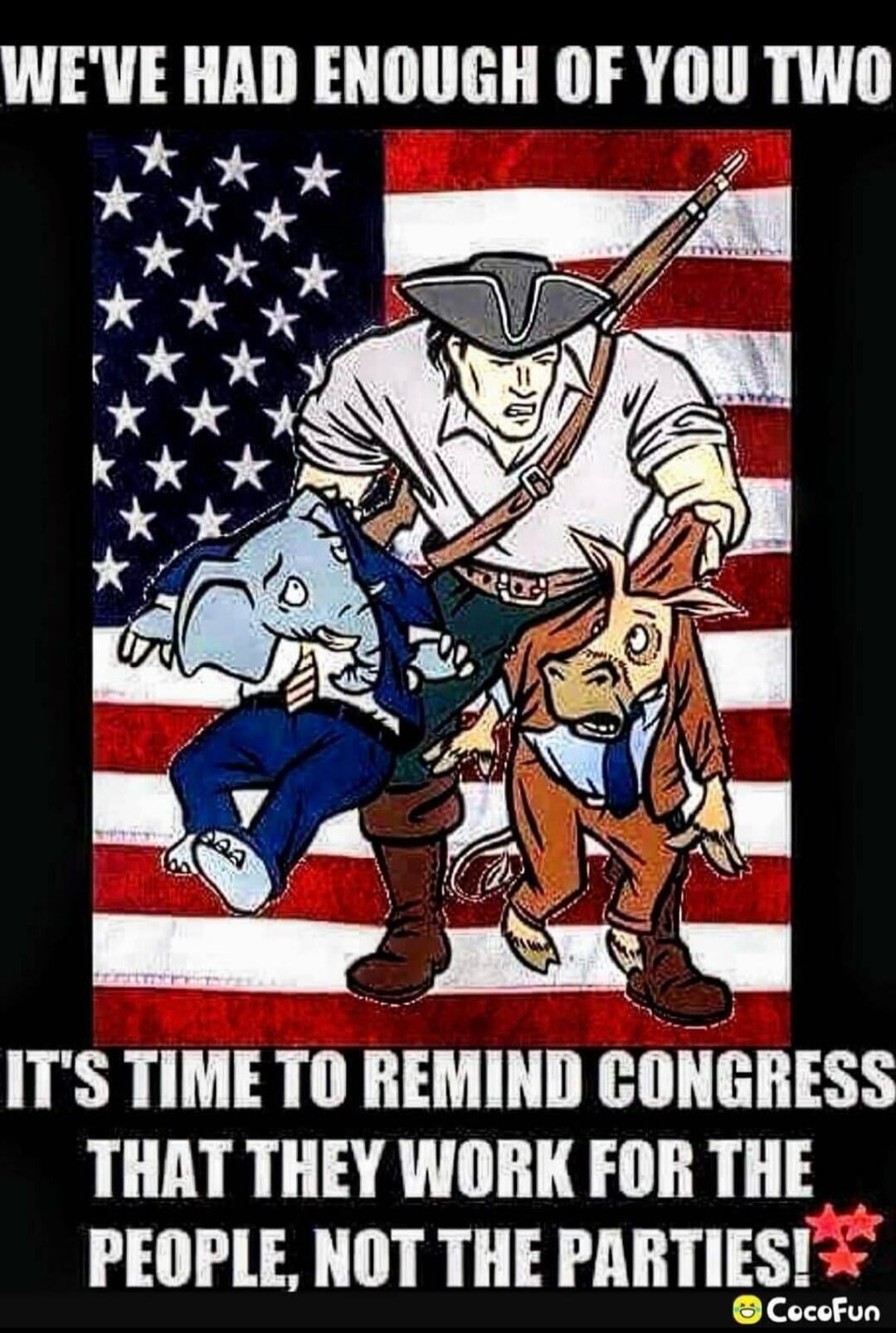 WE'VE HAD ENOUGH OF YOU TWO IT'S TIME TO REMIND CONGRESS THAT THEY WORK FOR THE PEOPLE, NOT THE PARTIES!