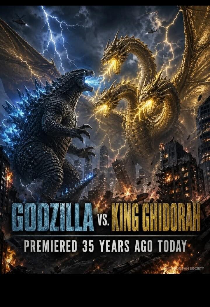 GODZILLA VS. KING GHIDORAH PREMIERED 35 YEARS AGO TODAY