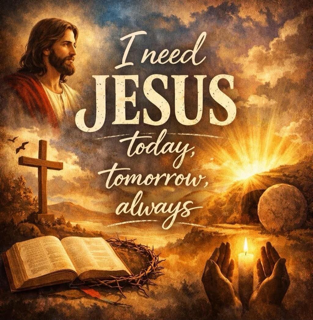 I need JESUS today, tomorrow, always