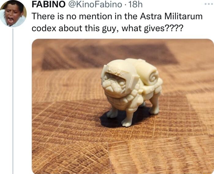 FABINO KinoFabino 18h There is no mention in the Astra Militarum codex about this guy what gives
