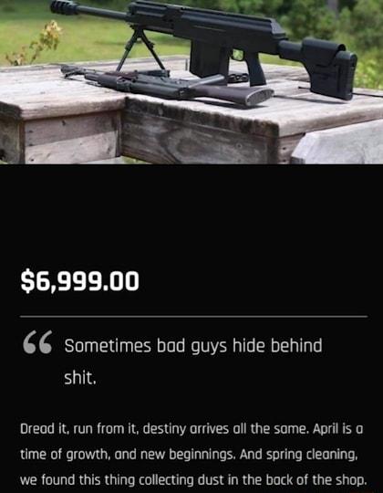 699900 Sometimes bad guys hide behind shit Oread it run from it destiny arrives all the same April is time of growth and new beginnings And spring cleaning we found this thing collecting dust in the back of the shop