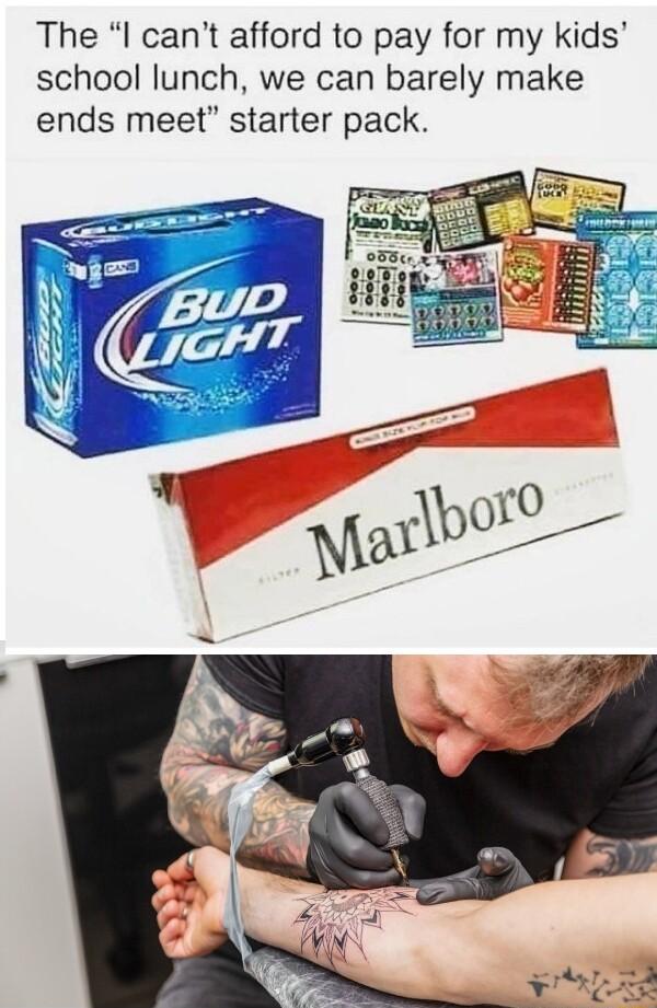 The l cant afford to pay for my kids school lunch we can barely make ends meet starter pack