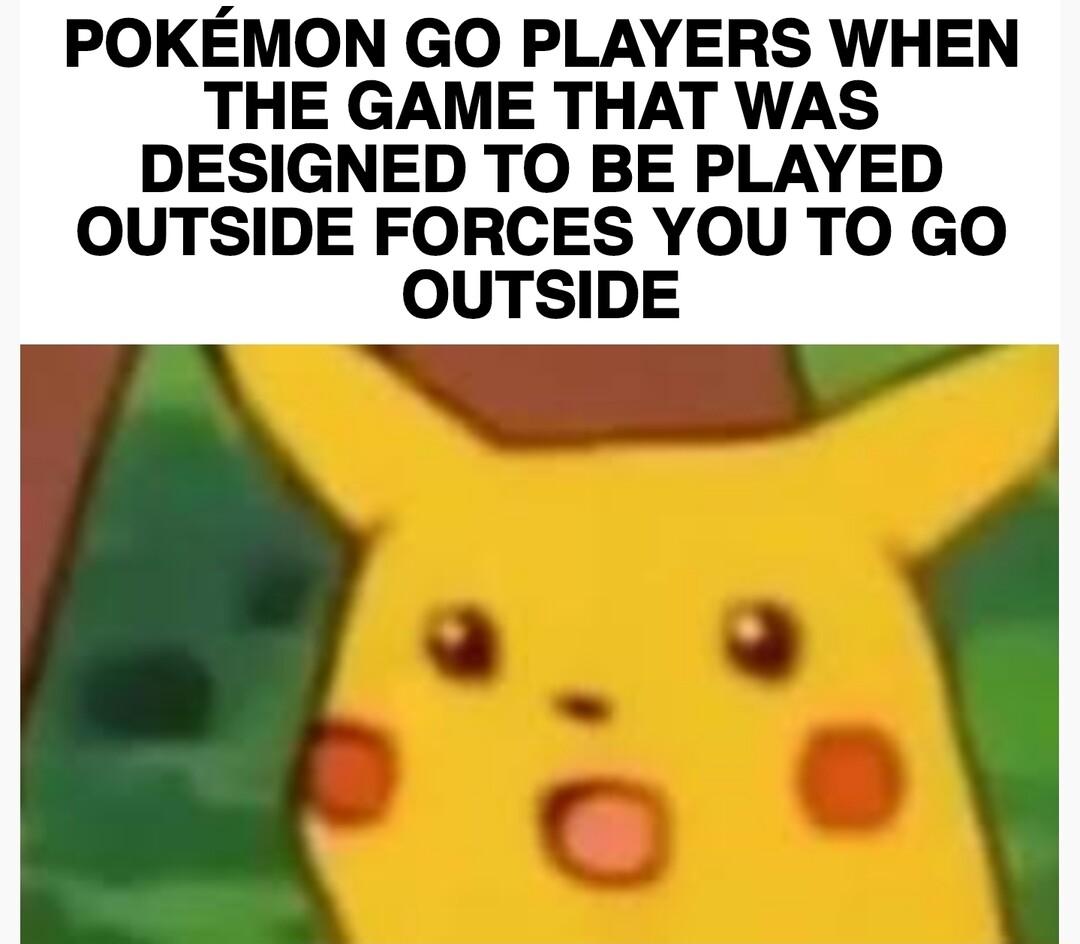 POKEMON GO PLAYERS WHEN THE GAME THAT WAS DESIGNED TO BE PLAYED OUTSIDE FORCES YOU TO GO OUTSIDE
