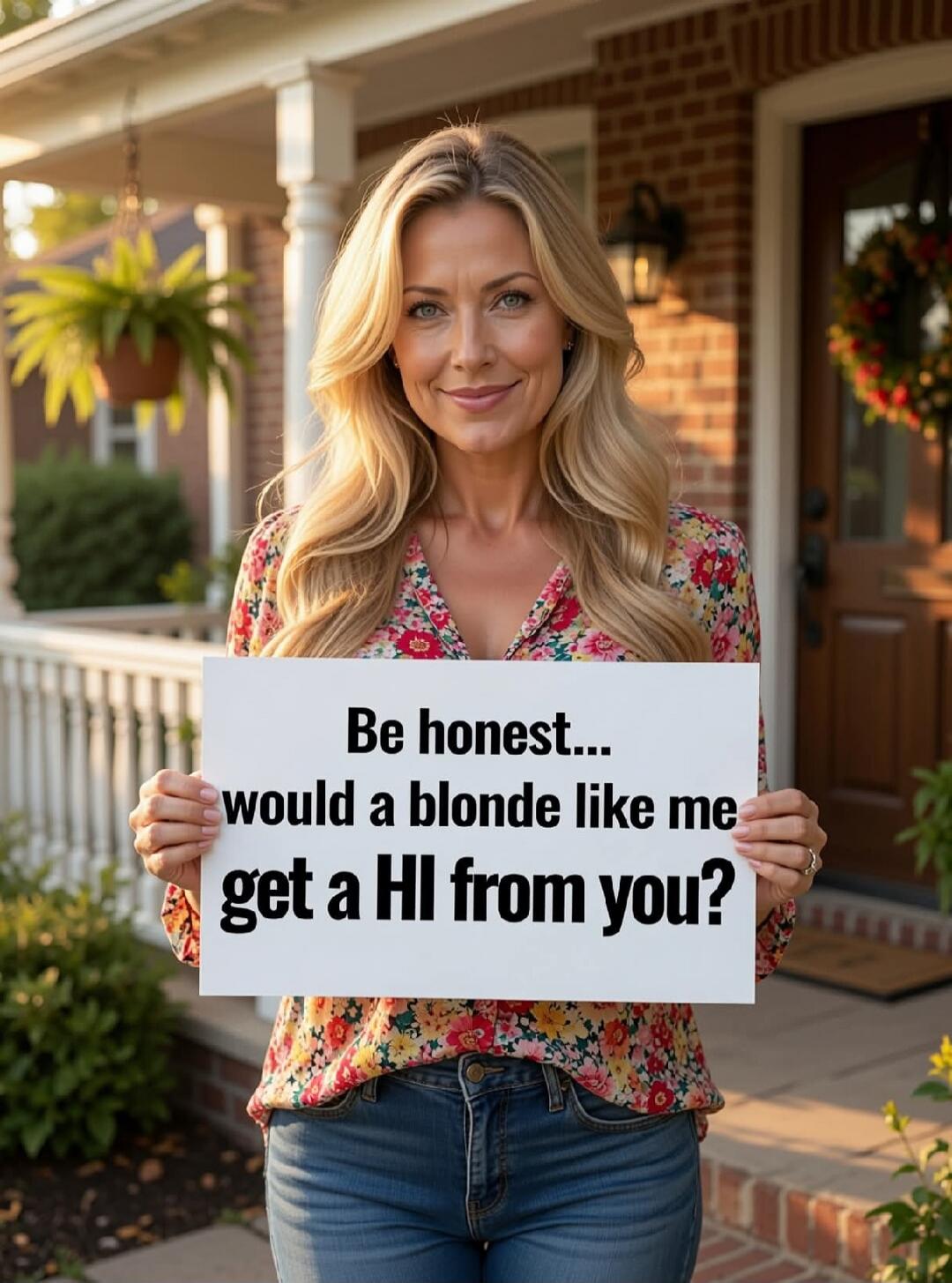 Be honest... would a blonde like me get a HI from you?