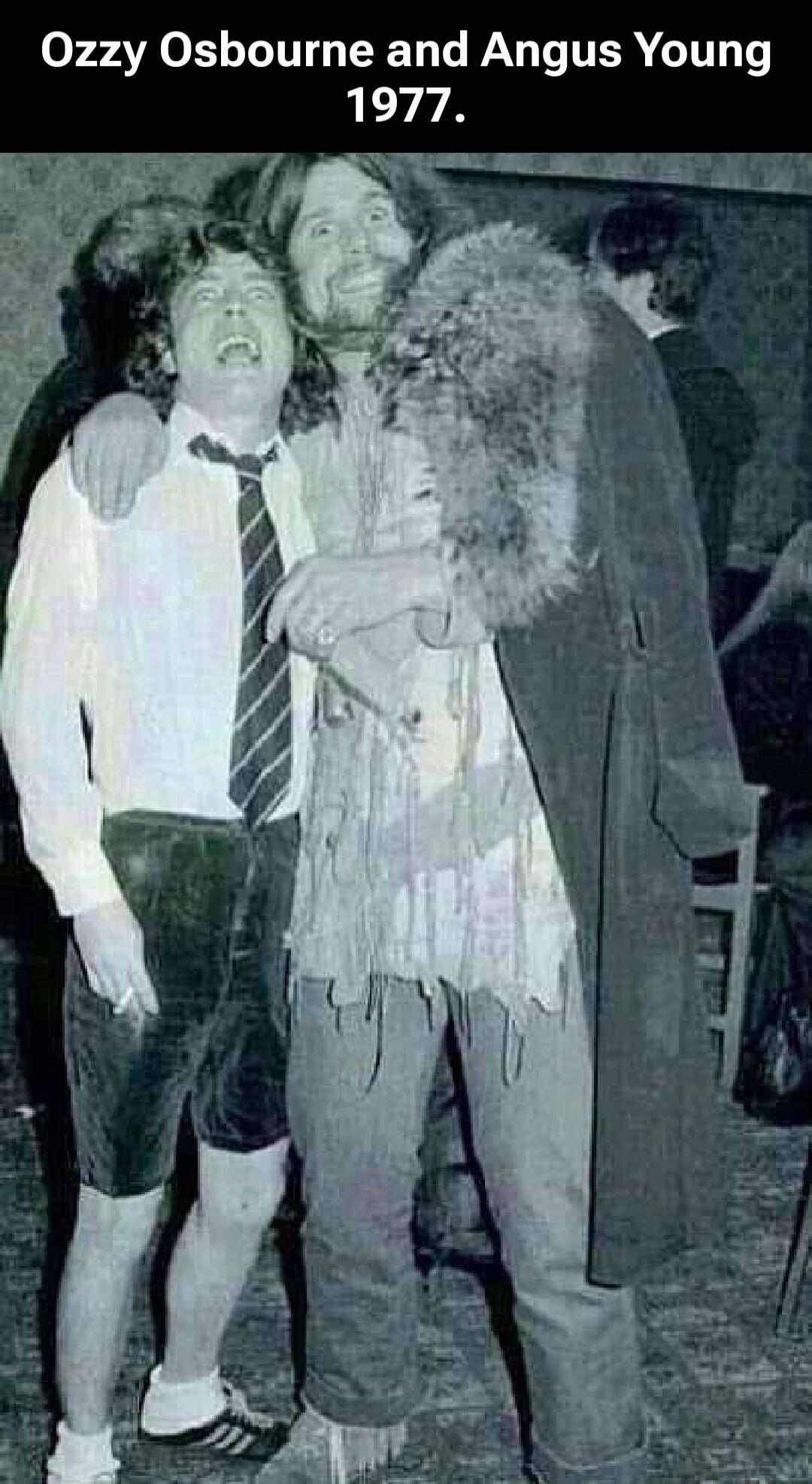 Ozzy Osbourne and Angus Young 1977.