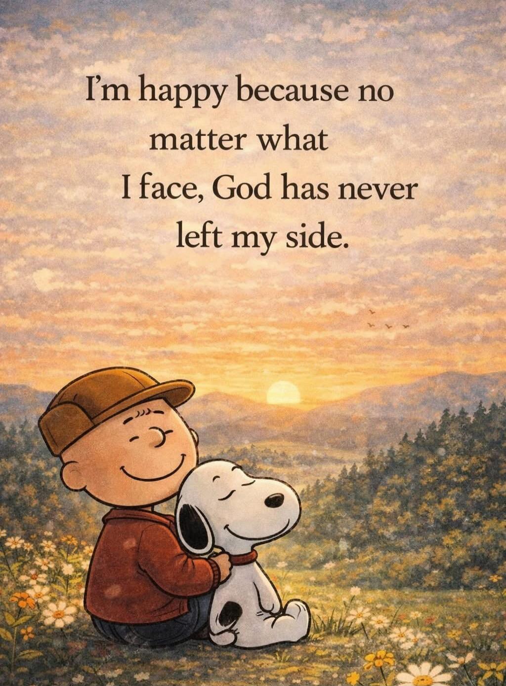 I'm happy because no matter what I face, God has never left my side.