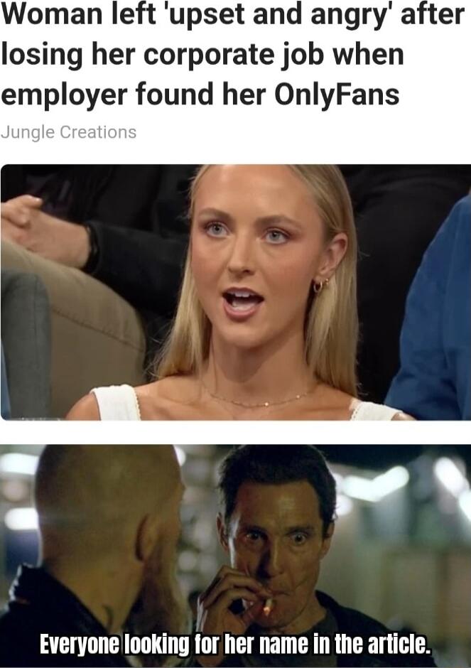 Woman left upset and angry after losing her corporate job when employer found her OnlyFans AT Everyonelooking for her name in the article