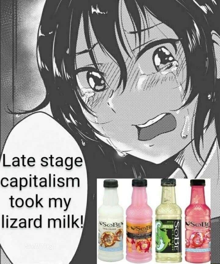 Late stage capitalism s took my b lizard milk