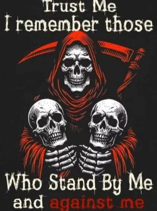 Trust Me I remember those Who Stand By Me and against me