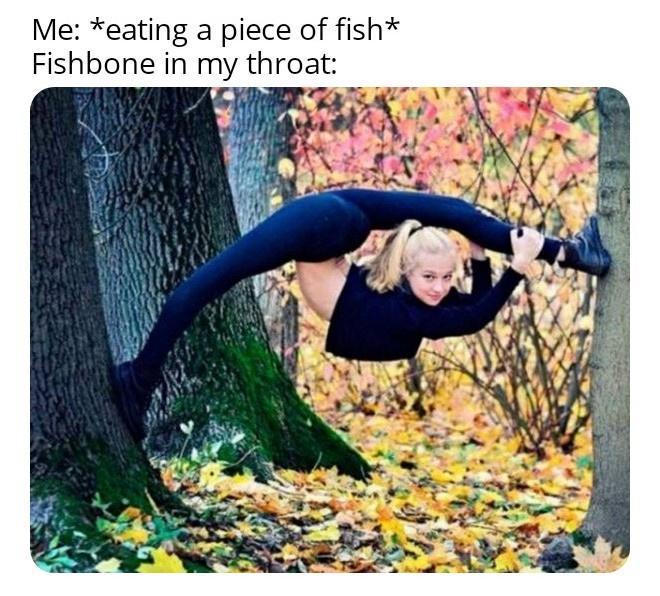 Me eating a piece of fish