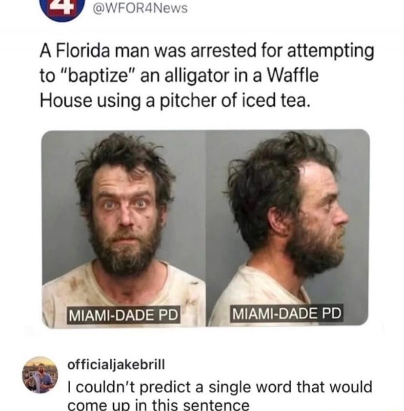 A Florida man was arrested for attempting to 