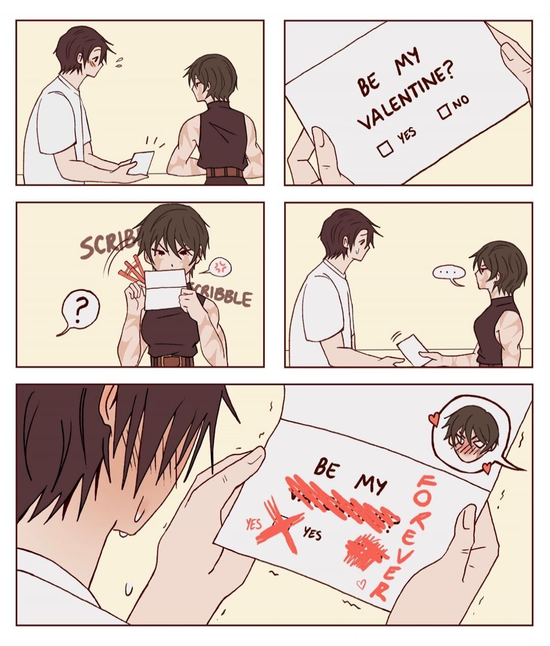 BE MY VALENTINE? YES NO
SCRIBBLE
? BE MY L O V E R
YES  YES  X  X  X