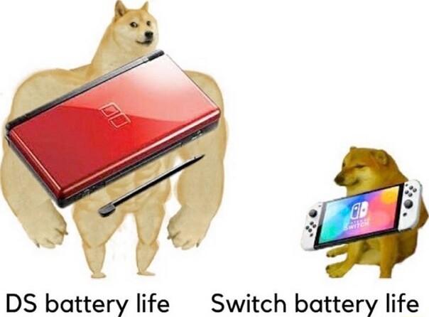 DS battery life Switch battery life