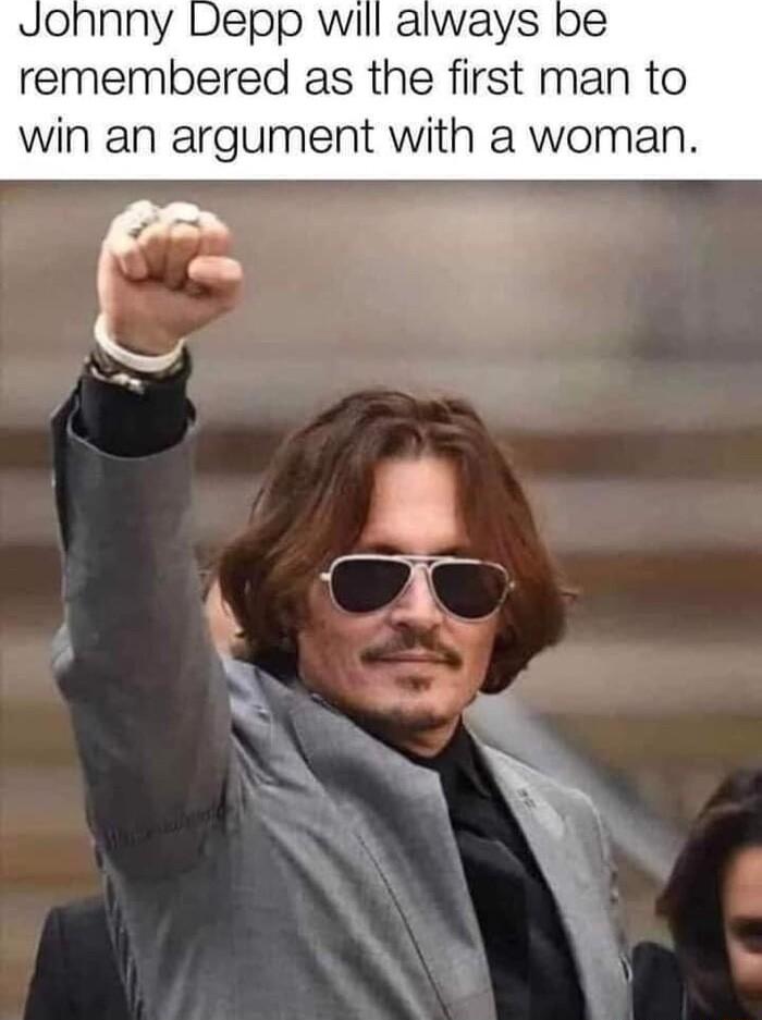 ohnny Depp will always be remembered as the first man to win an argument with a woman