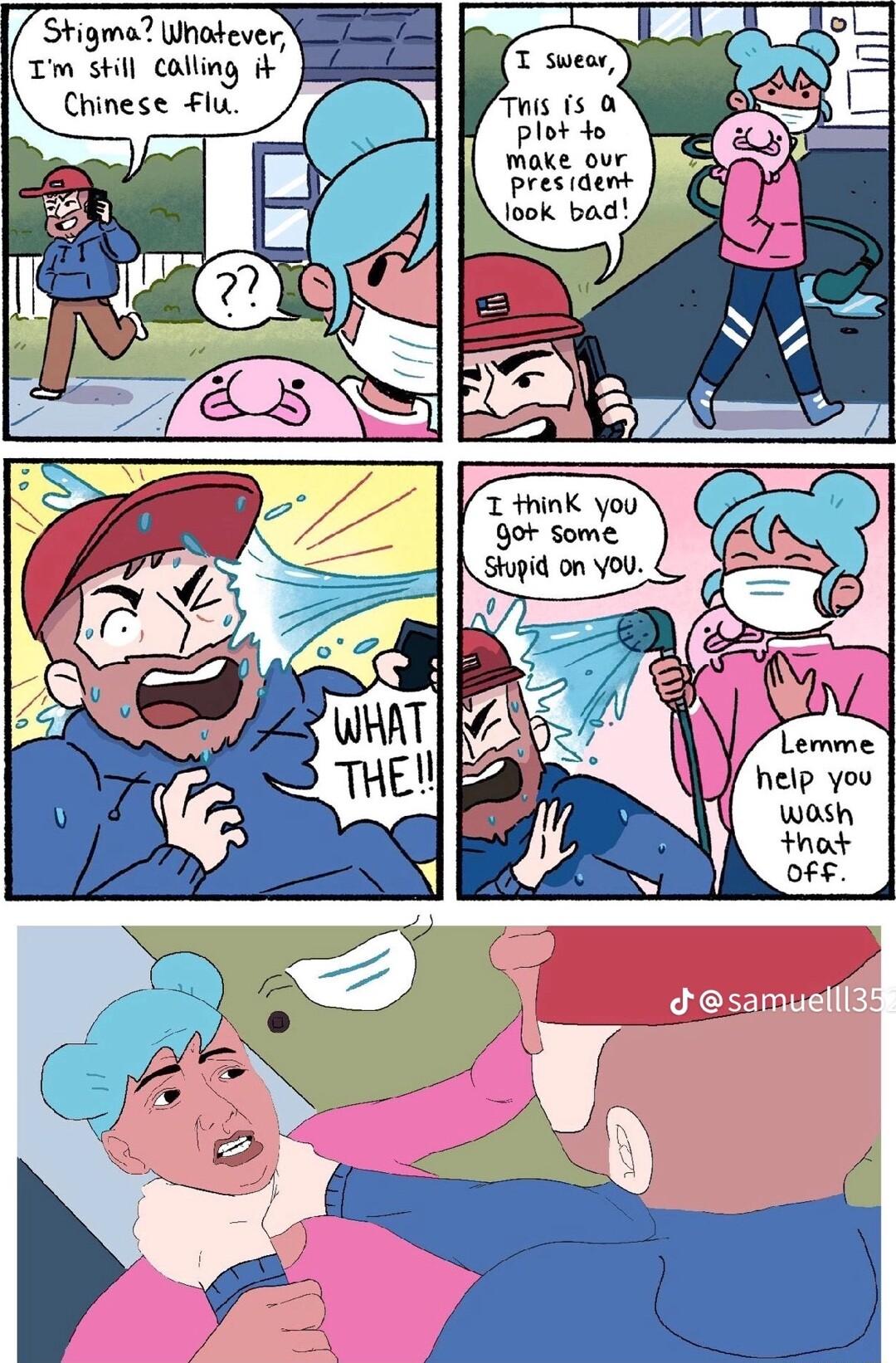 N presdent look bad Stigma Wnatever Tm shil Calling 3 Chinese Flu make our T think yoo 9ot some