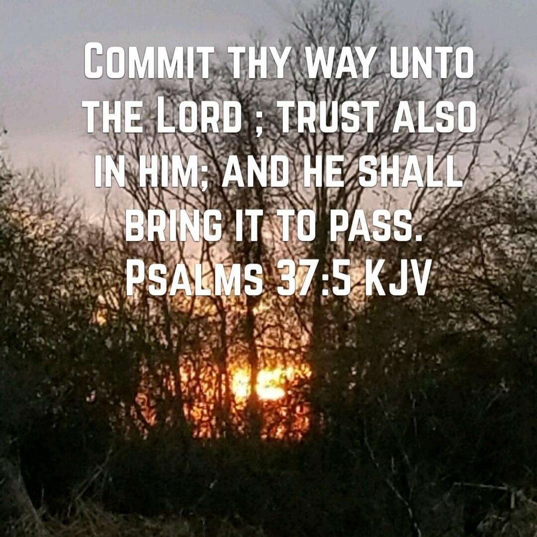 COMMIT THY WAY UNTO THE LORD; TRUST ALSO IN HIM; AND HE SHALL BRING IT TO PASS. PSALMS 37:5 KJV
