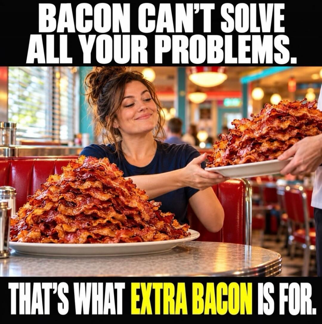 BACON CAN'T SOLVE ALL YOUR PROBLEMS. THAT'S WHAT EXTRA BACON IS FOR.