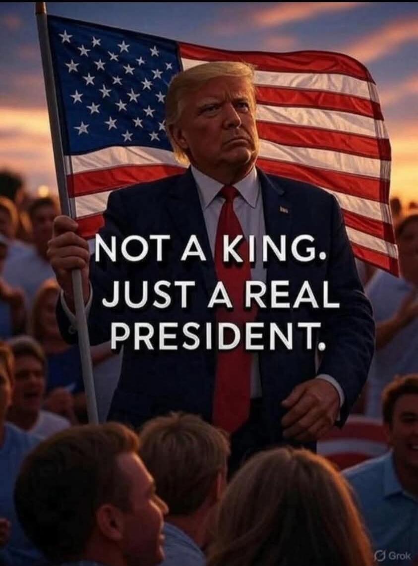 NOT A KING. JUST A REAL PRESIDENT.
