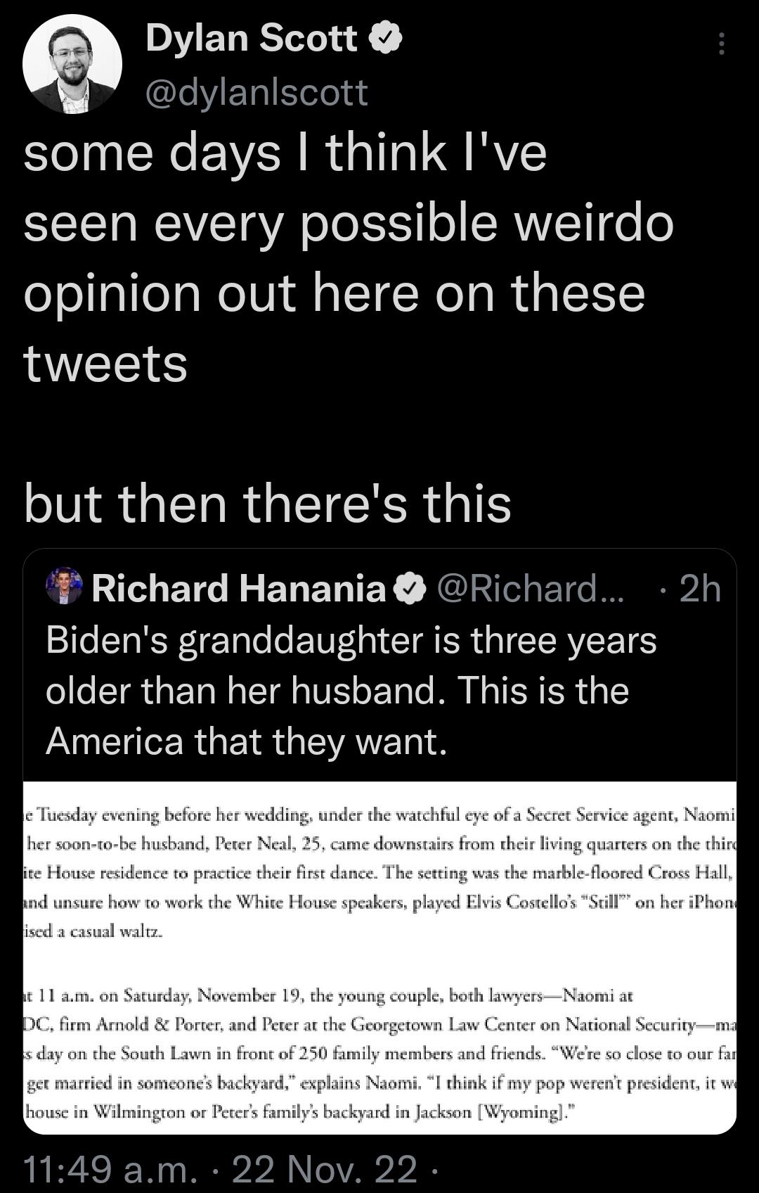 DIVELESY dylanlscott some days think Ive seen every possible weirdo opinion out here on these tweets but then theres this El T BTG R ELENIEY NGRS ETG 2h Sle e eTale ETVE0l I ER gAY older than her husband This is the PN R GRS GIEVAVET
