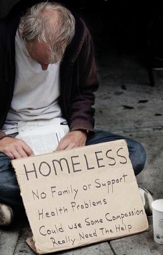 HOMELESS
No Family or Support
Health Problems
Could use Some Compassion
Really Need The Help.