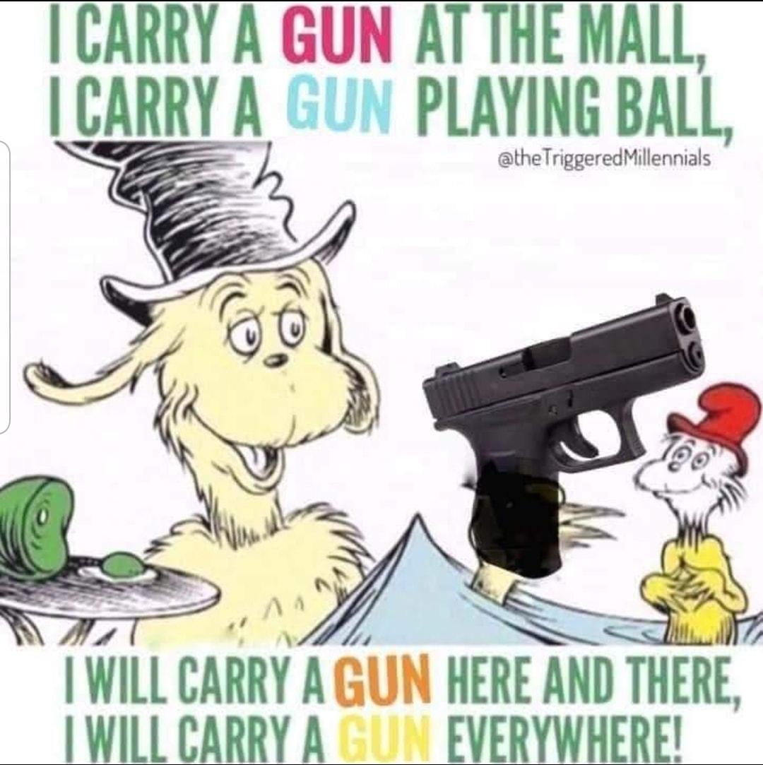 CARRY A GUN AT THE MALL CARRY A PLAYING BALL WILL CARRY A GUN HERE AND THERE IWILLCARRY A EVERYWHERE