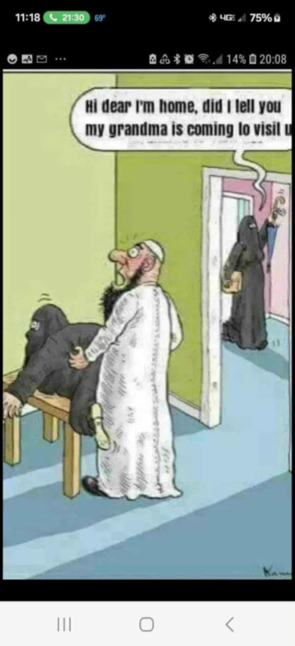 Hi dear I'm home, did I tell you my grandma is coming to visit u