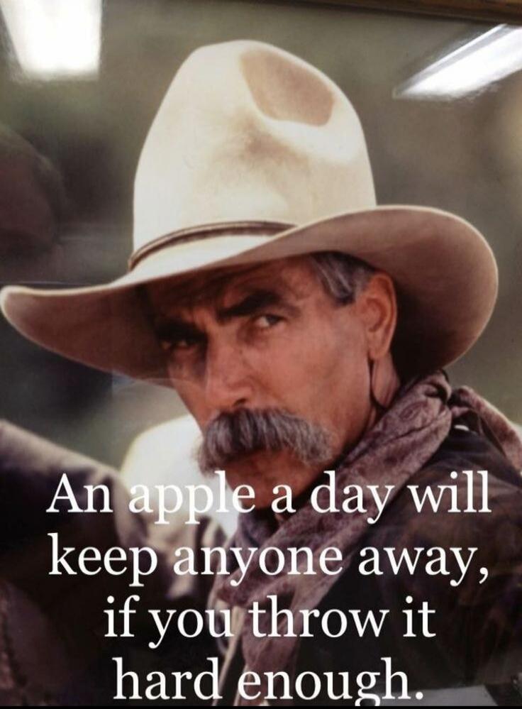 An apple a day will keep anyone away, if you throw it hard enough.