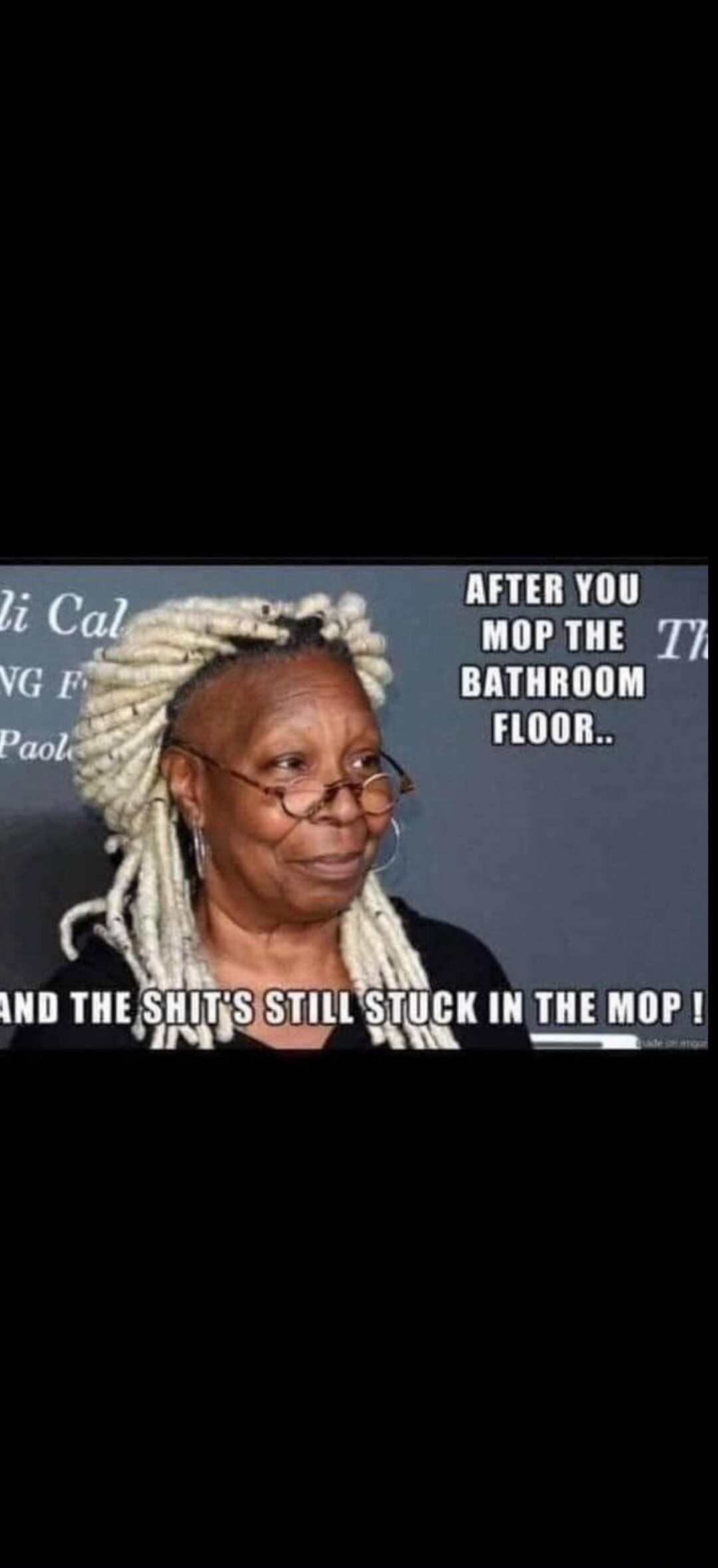 AFTER YOU MOP THE BATHROOM FLOOR.. AND THE SHIT'S STILL STUCK IN THE MOP!