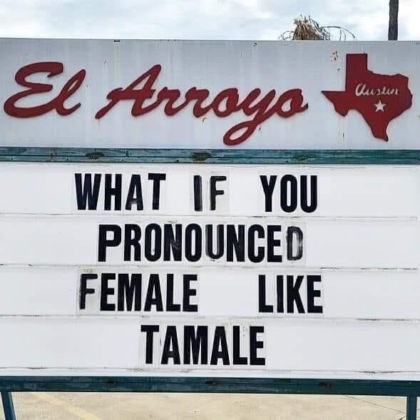 e a Et Arnogs WHAT IF YOU PRONOUNGED FEMALE LIKE TAMALE