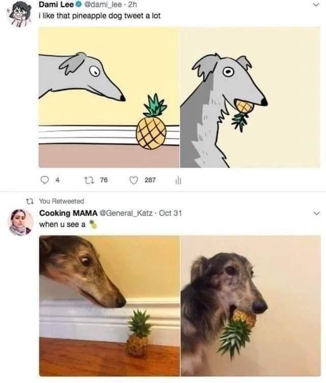 Dami Lee Gdami_lee 2h 1 1ke that pineapple dog twet a fot