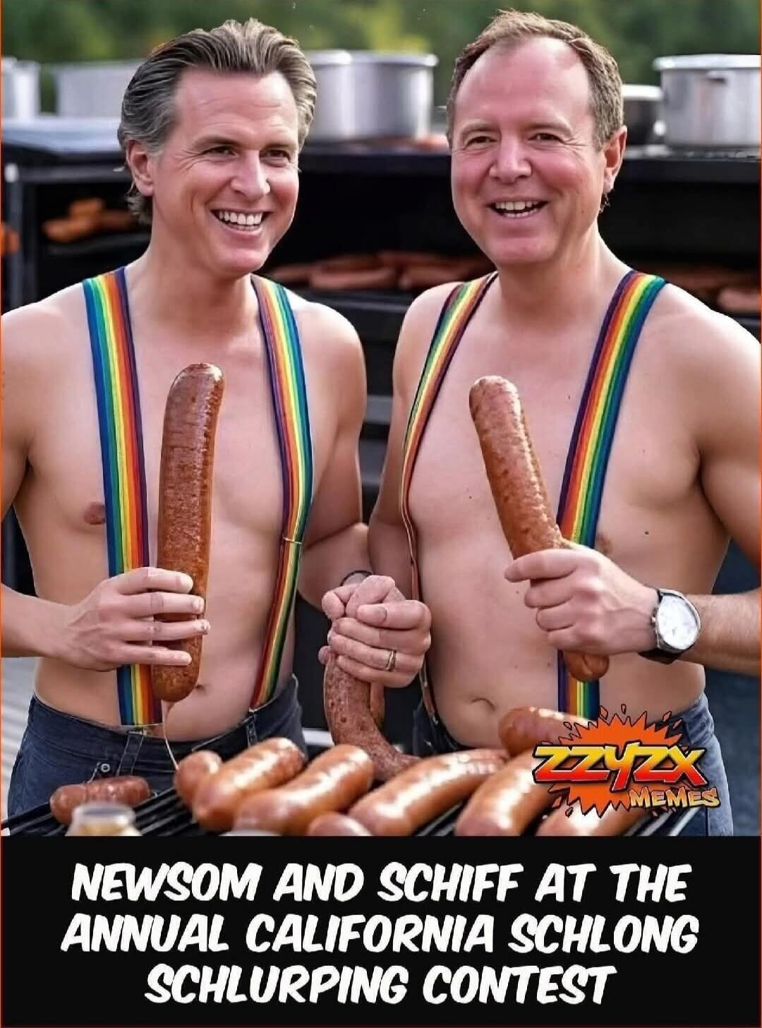 NEWSOM AND SCHIFF AT THE ANNUAL CALIFORNIA SCHLONG SHLURPING CONTEST