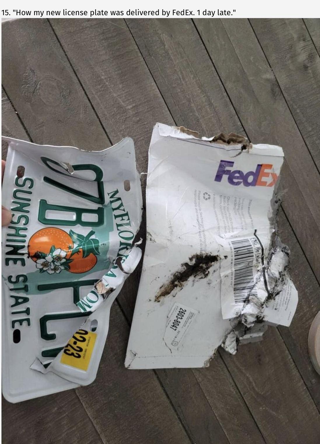 15 How my new license plate was delivered by FedEx 1 day late
