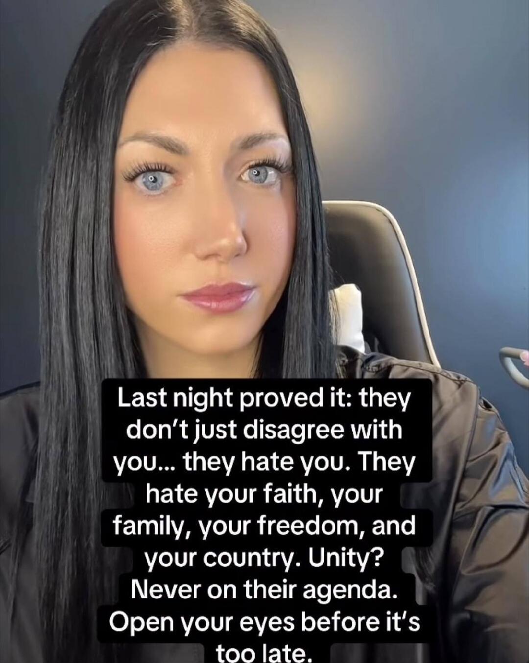 Last night proved it: they don’t just disagree with you… they hate you. They hate your faith, your family, your freedom, and your country. Unity? Never on their agenda. Open your eyes before it’s too late.